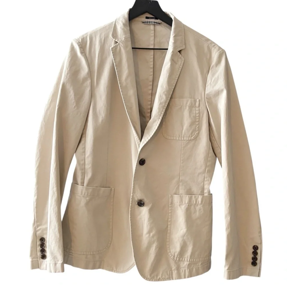 Bonobos Men’s Unstructured Cotton Blazer Jacket Size Small Khaki Standard Fit
